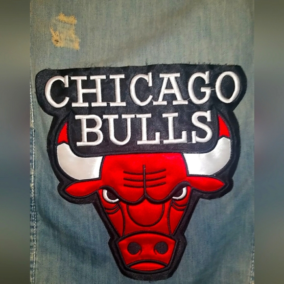 Vintage Chicago Bulls Denim vest Hoodie Jacket M - Picture 5 of 7